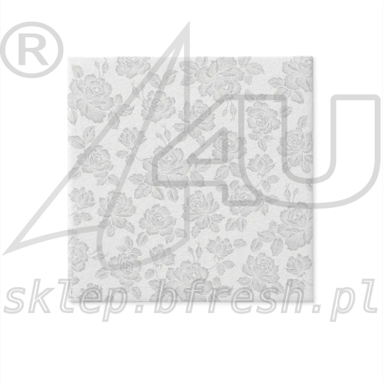 Serwetki filzelinowe 40 x 40 cm Srebrne Róże 50 szt