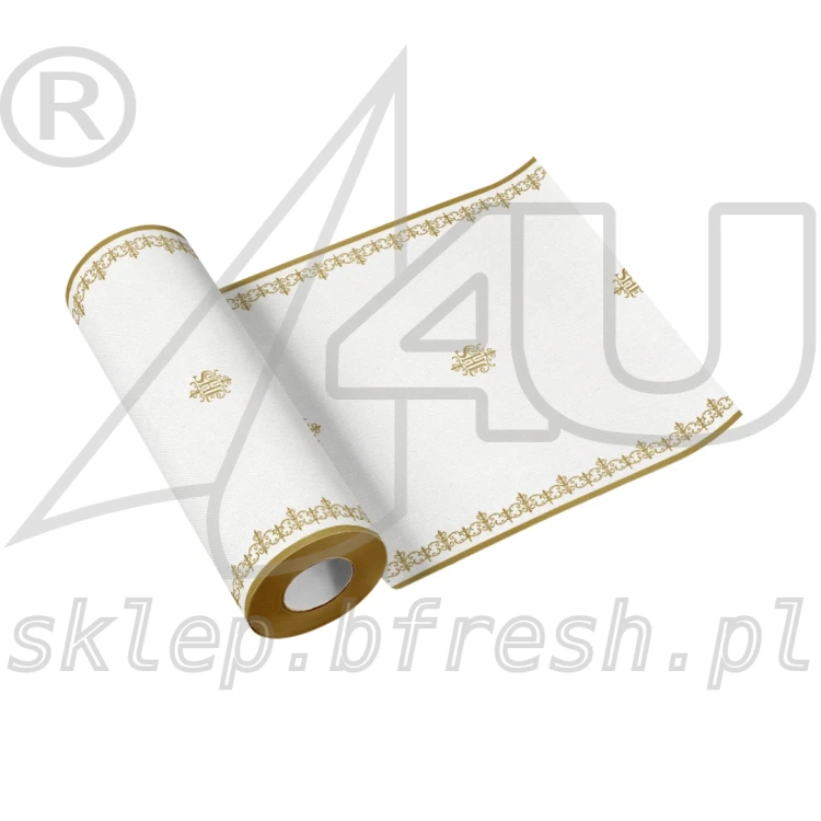 Bieżnik flizelinowy komunijny 24x0,4 m IHS Monogram