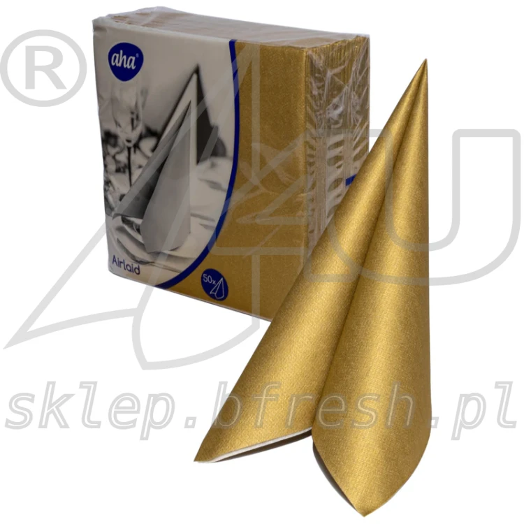 Serwetki flizelinowe 40x40 cm Złote Metaliczne 50 szt AHA