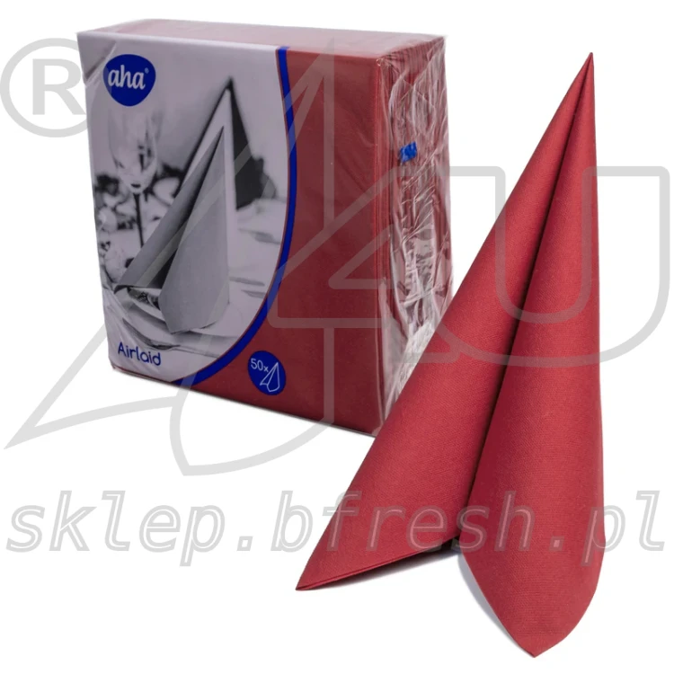 Serwetki flizelinowe AHA 40x40 cm Bordowe 50 szt
