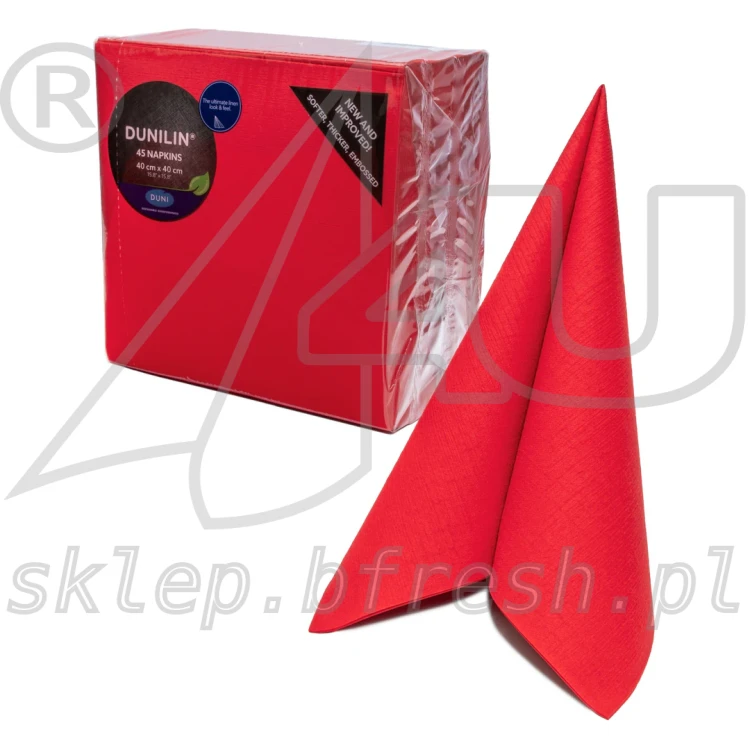 Serwetki flizelinowe Dunilin 40x40 cm Czerwone 45 szt