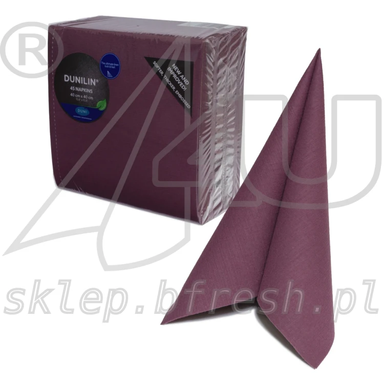 Serwetki flizelinowe Dunilin 40x40 cm Fioletowe 45 szt