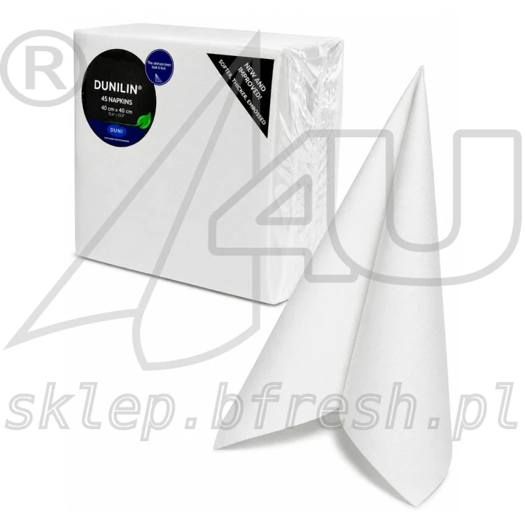 Serwetki flizelinowe Dunilin 40x40 cm Białe 45 szt
