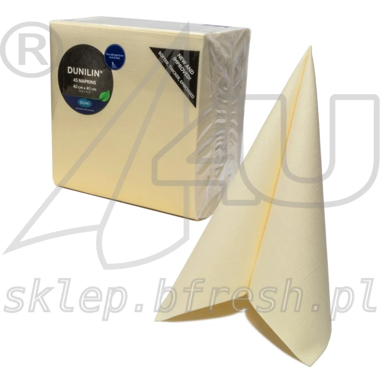 Serwetki flizelinowe Dunilin 40x40 cm Ecru 45 szt
