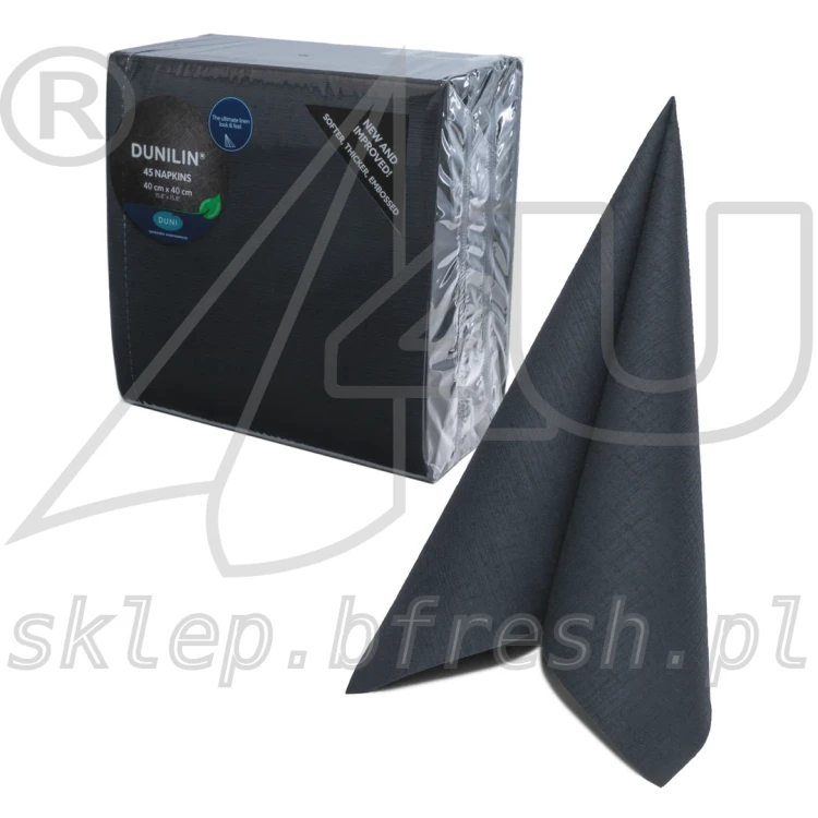 Serwetki flizelinowe Dunilin 40x40 cm Czarne 45 szt