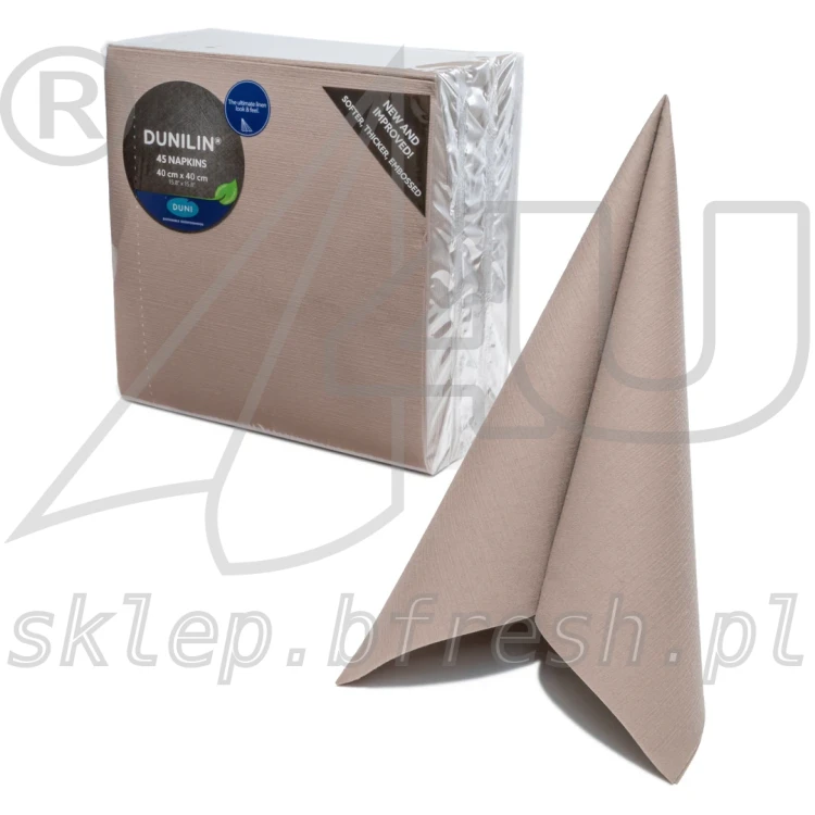 Serwetki flizelinowe Dunilin 40x40 cm Szarobeżowe 45 szt