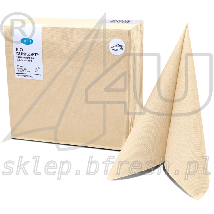 Serwetki flizelinowe Bio-Dunisoft 40 x 40 cm Ecru 60 szt