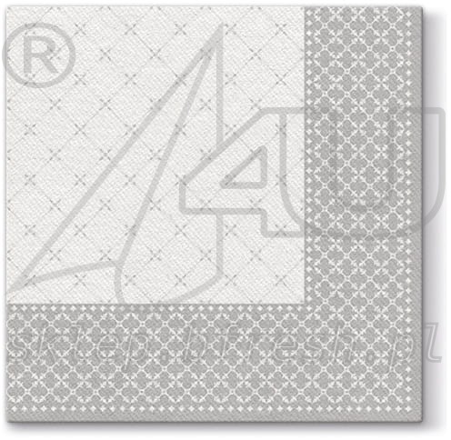 Serwetki flizelinowe 40x40 cm Subtle Grid Silver 50 szt
