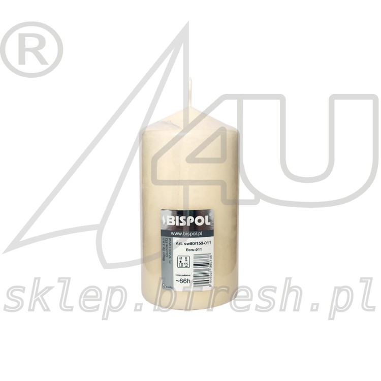 ŚWIECE bryłowe pieńkowe ecru 150/80 mm 6 SZT. BISPOL