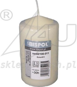 ŚWIECA BRYŁOWA PIEŃKOWA ECRU 60/100 mm