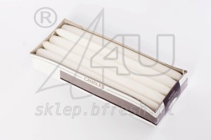 Świece stożkowe 240/22 mm Białe Matowe10 szt