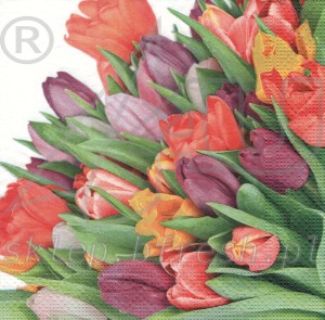 SERWETKA WZÓR TULIPANY 33x33 20 szt