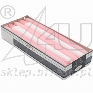 Świece stożkowe różowe 10 szt