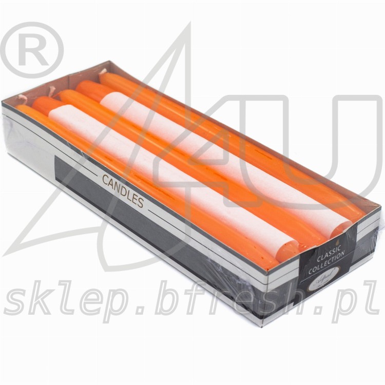 Świece stożkowe pomarańczowy 10 szt