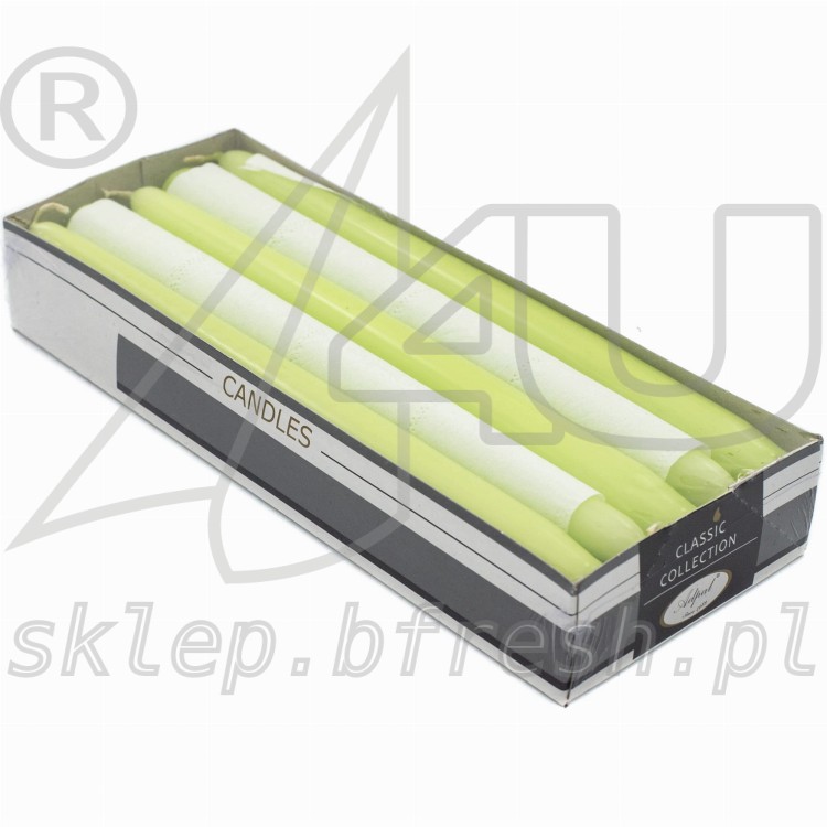 Świece stożkowe pistacjowe 10 szt