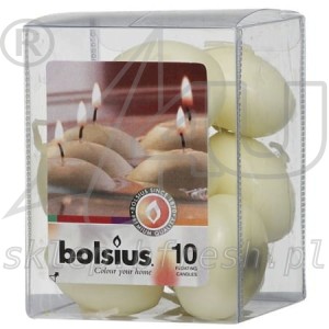 Świece PŁYWAJĄCE ecru świeczki WODNE 10 szt.