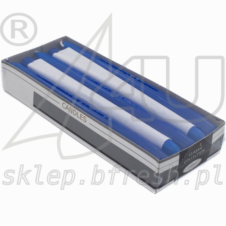 Świece stożkowe błękit królewski 10 szt