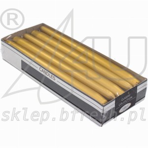 Świece stożkowe metalik zloty 10 szt