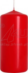 ŚWIECE bryłowe pieńkowe CZERWONE 100/50 mm 8 SZT. BISPOL