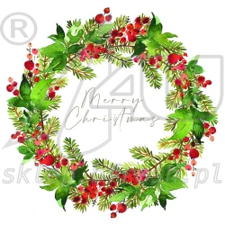 Serwetki papierowe wianek Merry Christmas AHA BN-133 33x33 cm 3w 20 szt.