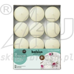 Świece pływające maxi kremowe Bolsius Ø 7,7 cm 12 szt.