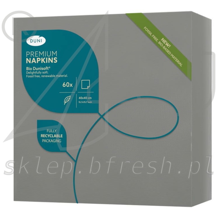 Serwetki flizelinowe Bio Dunisoft 40 x 40 cm Szare