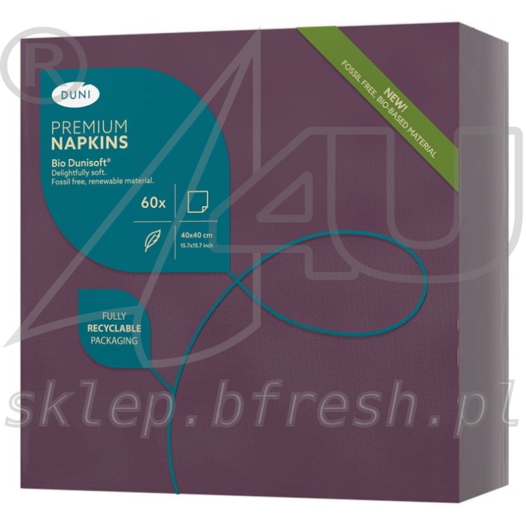 Serwetki flizelinowe Bio Dunisoft 40 x 40 cm Fioletowe