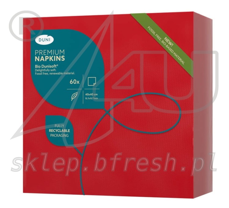 Serwetki flizelinowe Bio Dunisoft 40 x 40 cm Czerwone
