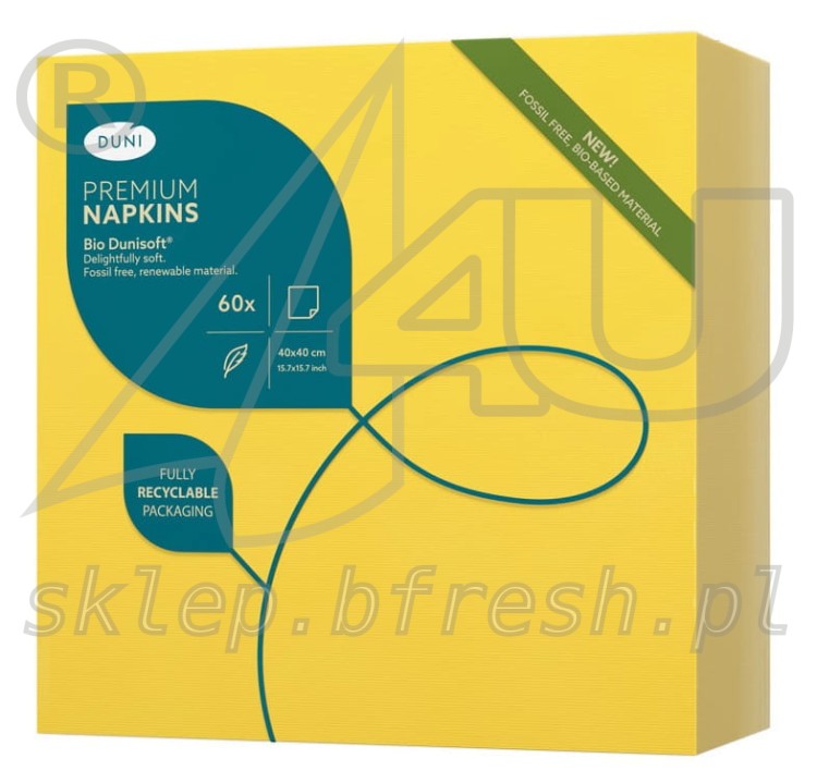 Serwetki flizelinowe Bio Dunisoft 40 x 40 cm Żółte