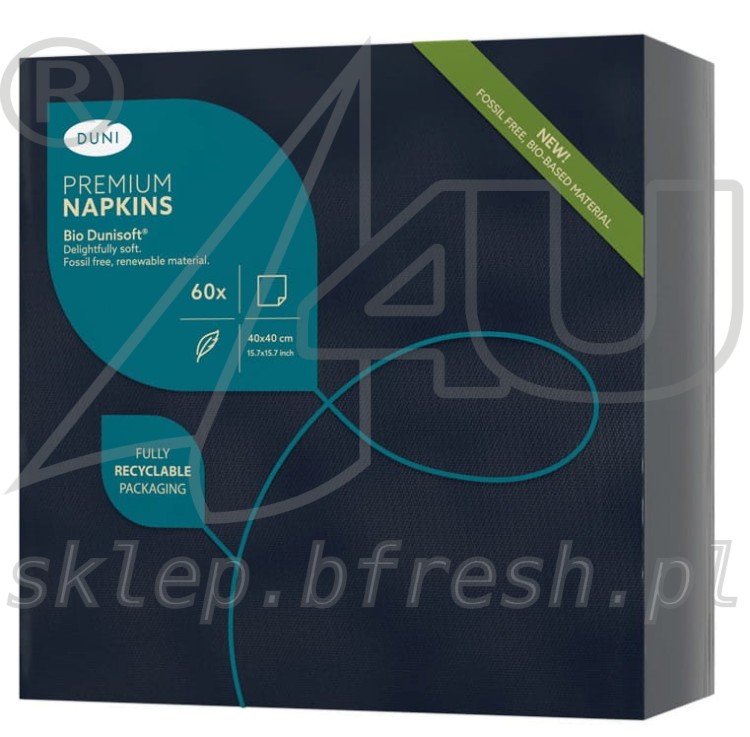 Serwetki flizelinowe Bio Dunisoft 40 x 40 cm Czarne