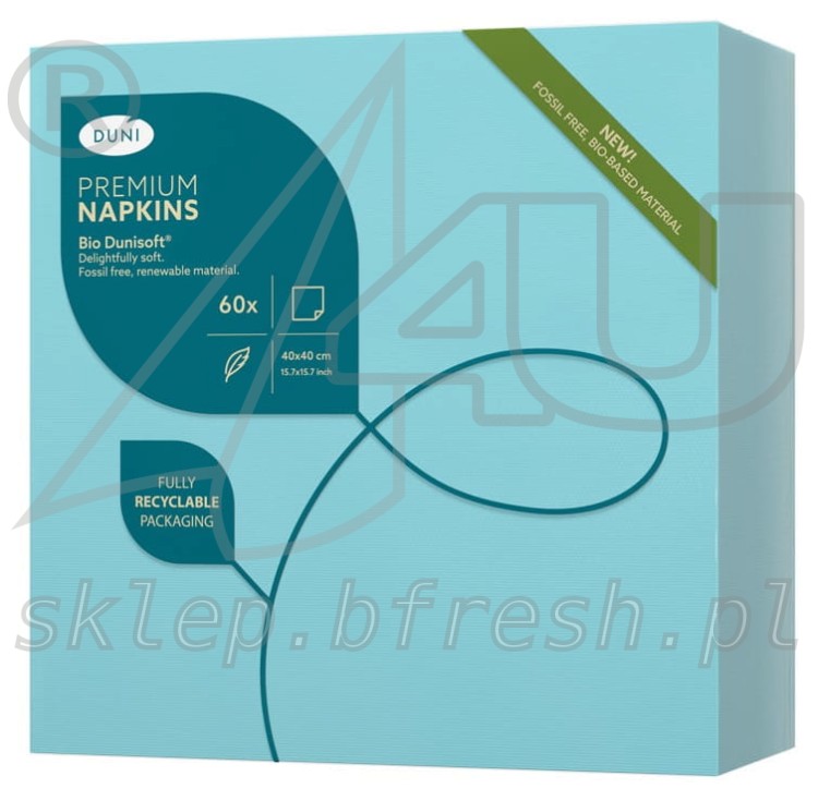 Serwetki flizelinowe Bio Dunisoft 40 x 40 cm Miętowo-Błękitne
