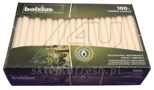 Świece stożkowe Ø23/240mm 100szt Ecru BOLSIUS