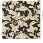 Serwetki flizelinowe 40 x 40 cm Beautiful Floral Pattern Black 50 szt