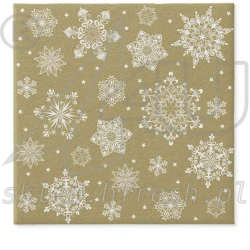 Serwetki flizelinowe 40 x 40 cm Snowflakes Gold 50 szt