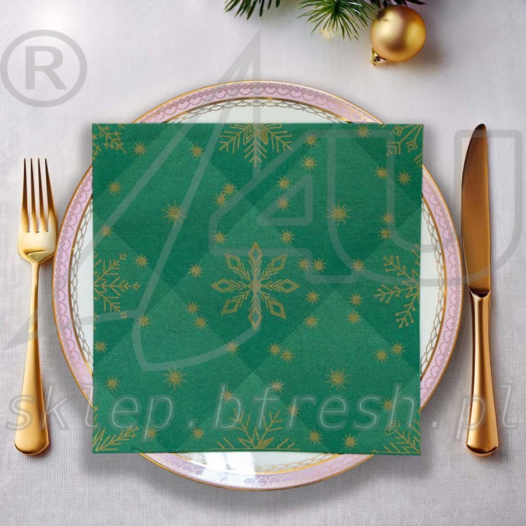 serwetki-zielone-bozonarodzeniowe-zlote-gwiazdki-sniezynki.jpg