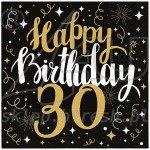Serwetki papierowe 33x33 3w Gold Birthday 30 - 20 szt