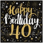 Serwetki papierowe 33x33 3w Gold Birthday 40 - 20 szt