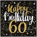 Serwetki papierowe 33x33 3w Gold Birthday 60 - 20 szt