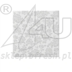 Serwetki filzelinowe 40 x 40 cm Srebrne Róże 50 szt
