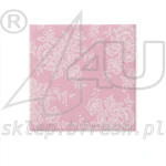 Serwetki flizelinowe 40 x 40 cm Różowe z Koronką 50 szt