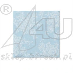 Serwetki flizelinowe 40 x 40 cm Niebieskie z Koronką 50 szt