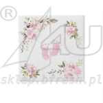 Serwetki flizelinowe na chrzciny 40 x 40 cm Różowe Stópki 50 szt