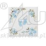 Serwetki flizelinowe na chrzciny 40 x 40 cm Niebieskie Stópki 50 szt