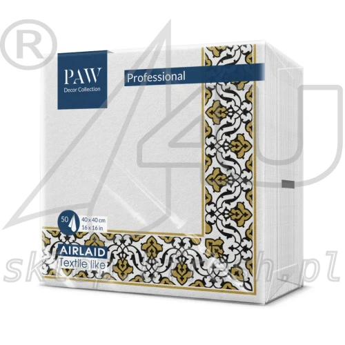 serwetki-flizelinowe-biale-czarno-zloty-ornament-paw.webp