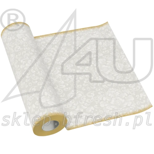 bieznik-flizelinowy-w-rolce-szary-bialo-zloty-ornament-paw.webp