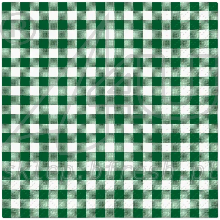Serwetki papierowe PAW 33 x 33 cm w zieloną kratę 50 szt