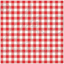 Serwetki papierowe 33x33 cm 2w Czerwona Krata 50 szt PAW
