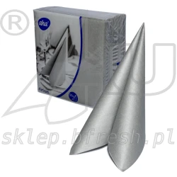 Serwetki flizelinowe 40x40 cm Srebrne Metaliczne 50 szt AHA