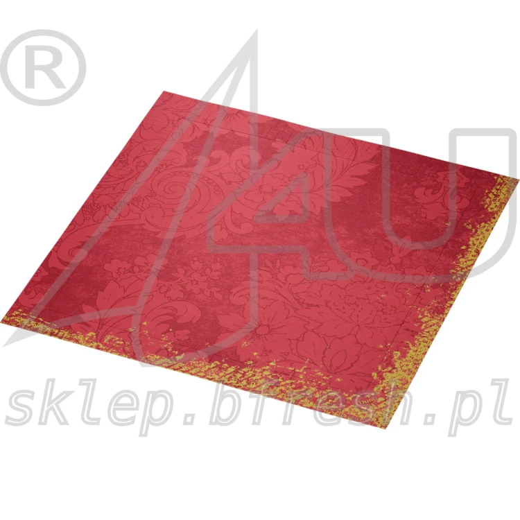 Serwetki papierowe Duni Classic 40 x 40 cm 4w bordowe ze złotym ornamentem