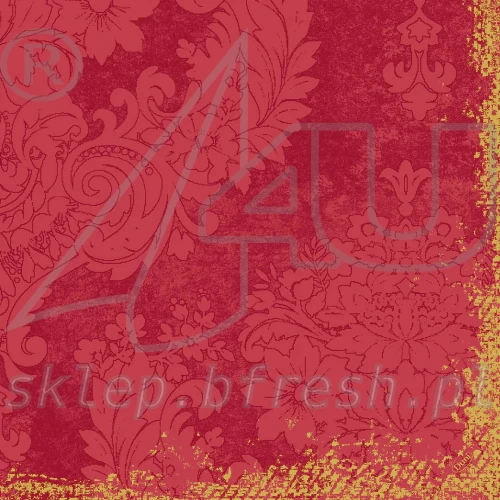 Serwetki papierowe Duni Classic 40 x 40 cm 4w bordowo - złote z ornamentem